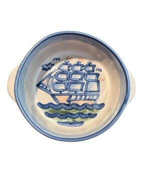Vintage M A Hadley Clipper Ship Open Casserole Dish or Serving Bowl